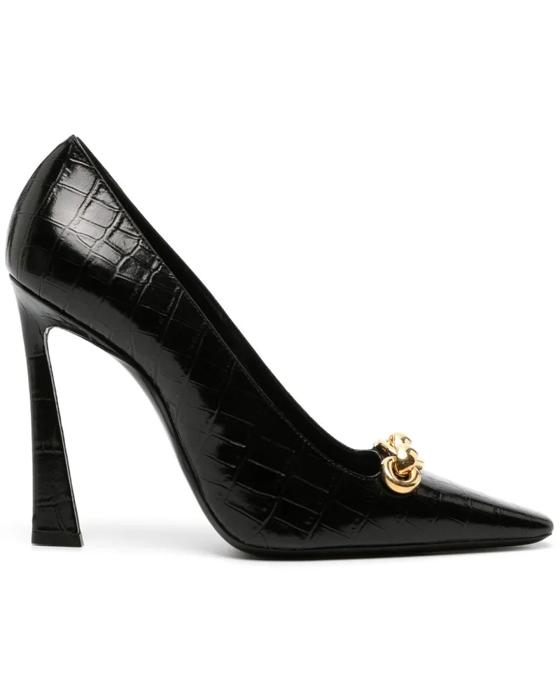 Saint Laurent Silvana Pumps mit Kettendetail 110mm - Schwarz Schwarz