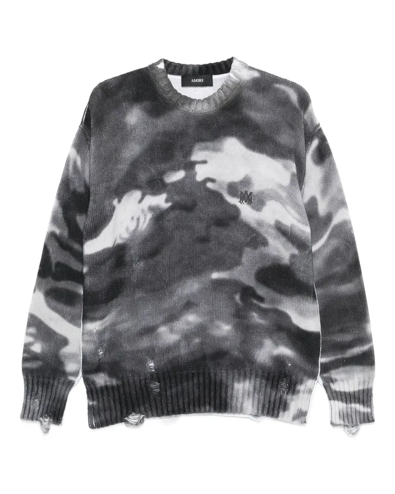 Amiri camouflage distressed sweater - Grau Grau