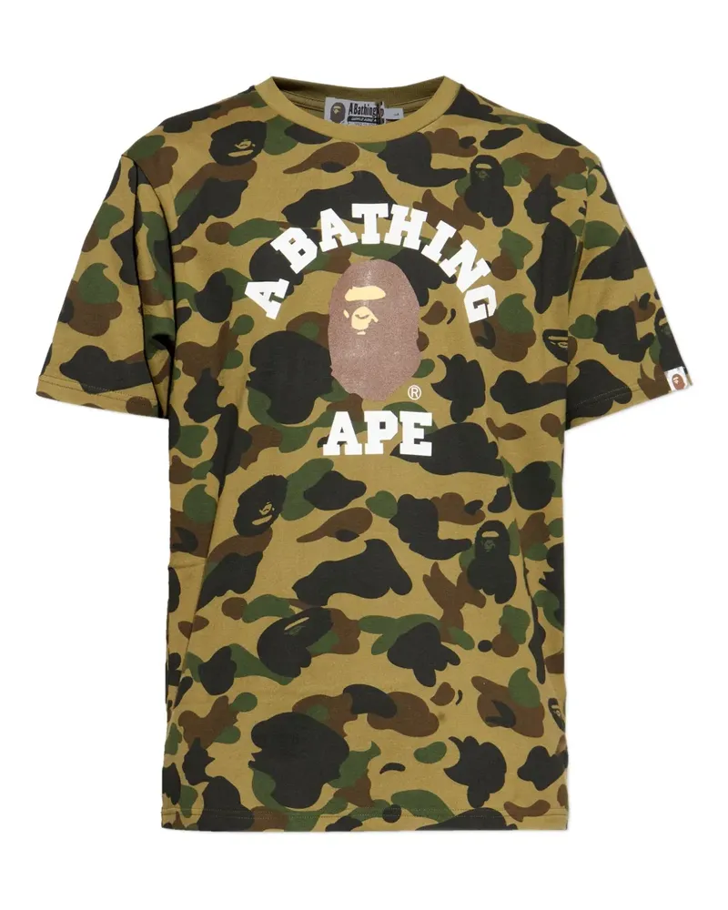 BAPE T-Shirt mit Camouflage-Print - Grün Grün
