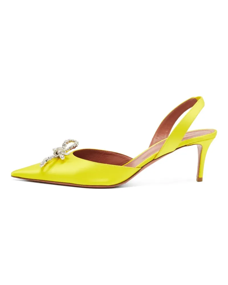 Amina Muaddi Slingback-Pumps mit Kristallen 95mm - Gelb Gelb