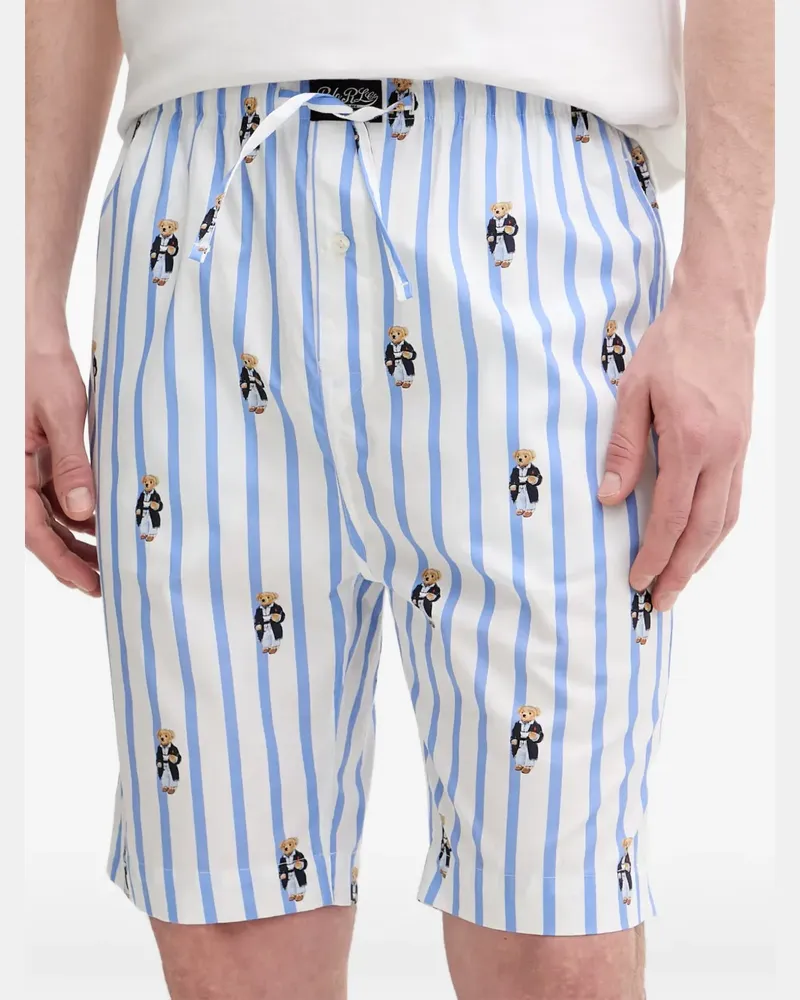 Ralph Lauren Polo Bear stripe-print pajama bottoms - Weiß Weiß