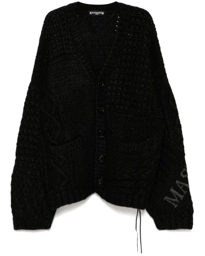 Mastermind World Cardigan mit Zopfmuster - Schwarz Schwarz