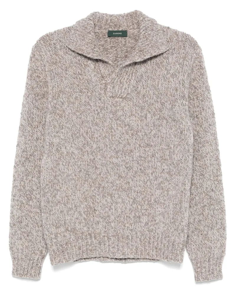 Zanone Melierter Strickpullover - Braun Braun