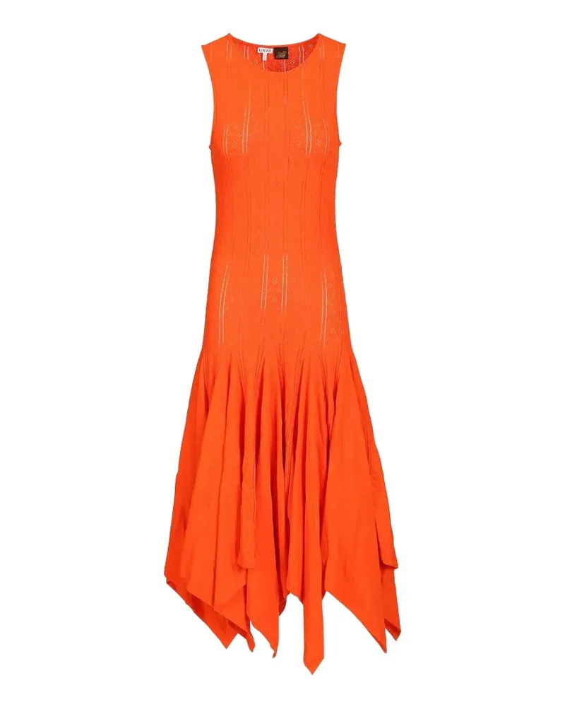 Loewe Paula's Ibiza Midikleid aus Jacquardstrick - Orange Orange