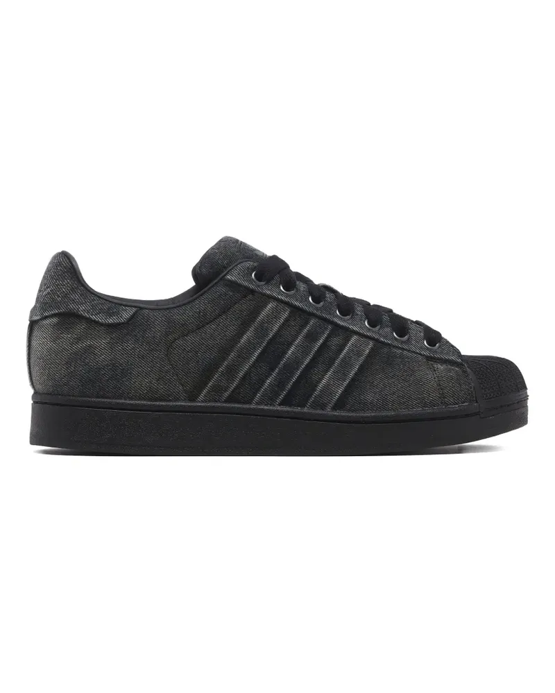 adidas Gestreifte Sneakers - Schwarz Schwarz