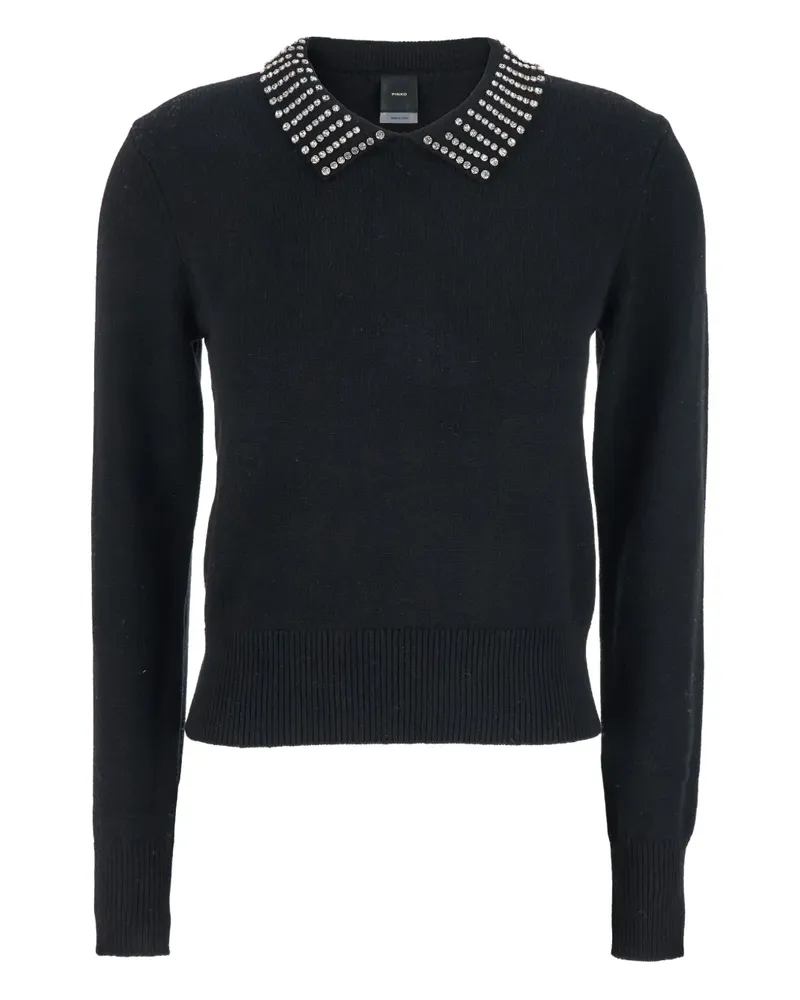 Pinko Pullover mit verziertem Kragen - Schwarz Schwarz