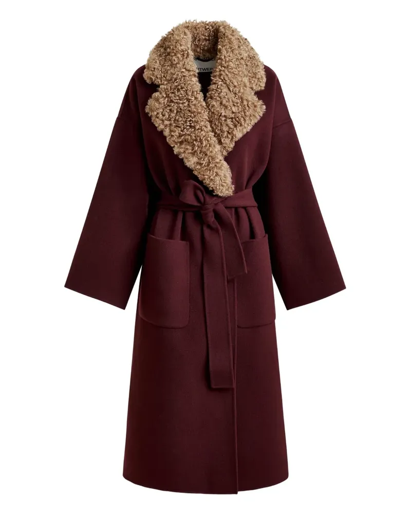 Essentiel Irno Mantel aus Faux Fur - Rot Rot