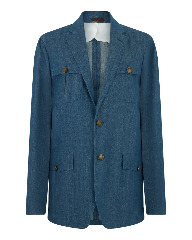 MOORER button pocket blazer - Blau Blau