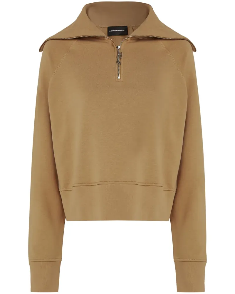 Karl Lagerfeld Sweatshirt mit Reißverschluss - Braun Braun