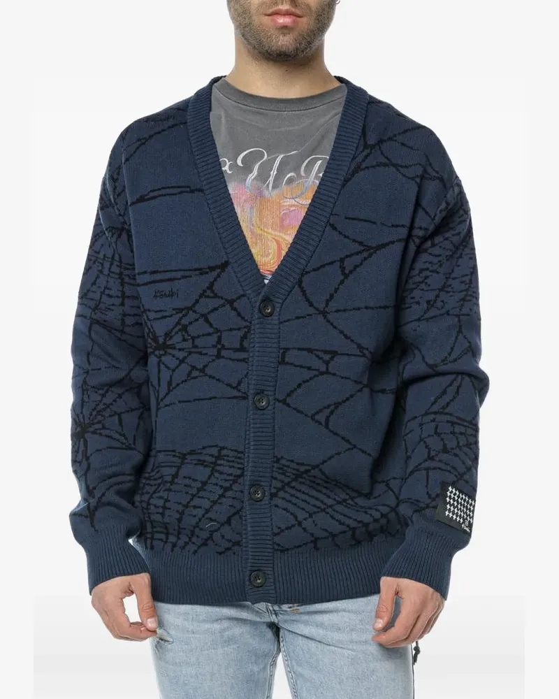 ksubi Lies spider-web cardigan - Blau Blau