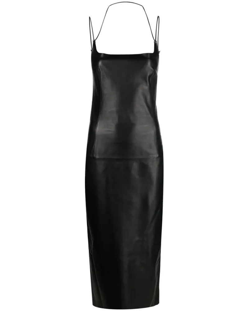 ATTICO Neckholder-Kleid aus Leder - Schwarz Schwarz