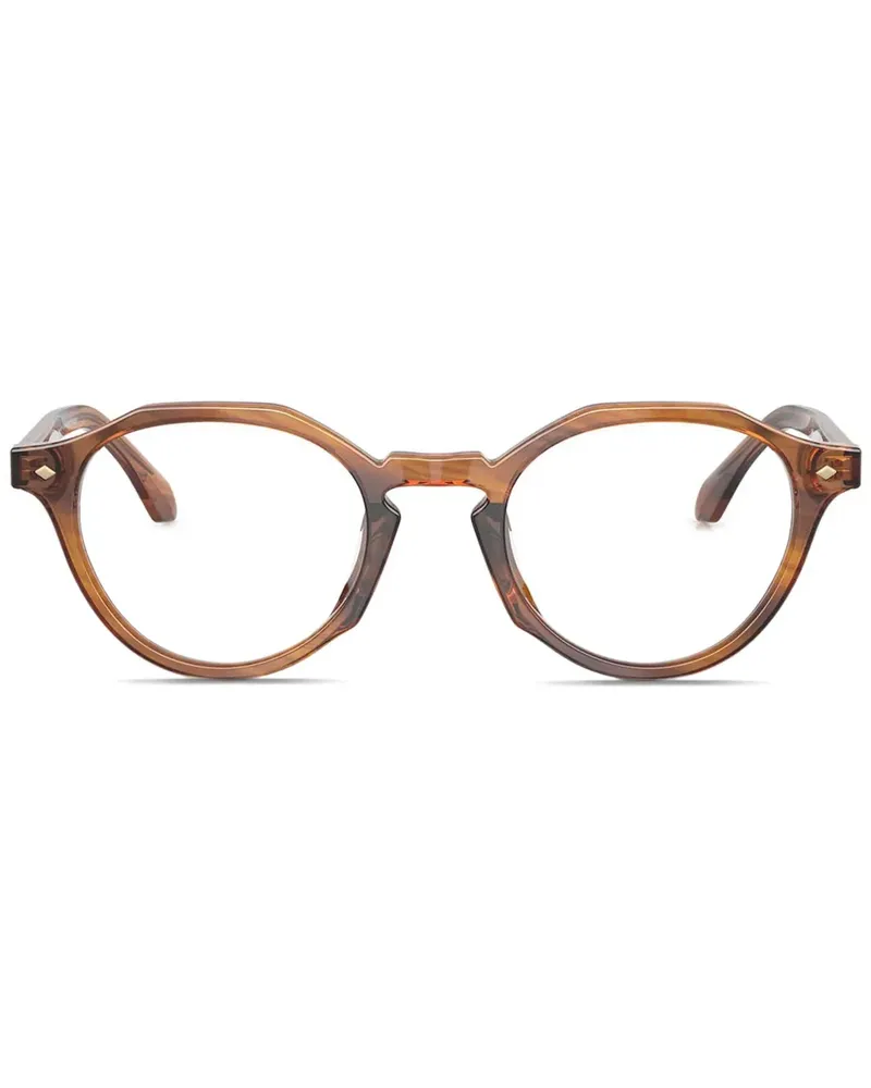 Giorgio Armani Brille mit Logo-Print - Braun Braun
