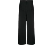 Weite Hose mit Nadelstreifen - Schwarz