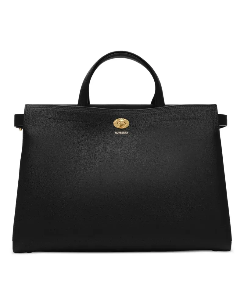 Burberry Mittelgroße Cotswolds Check Handtasche - Schwarz Schwarz