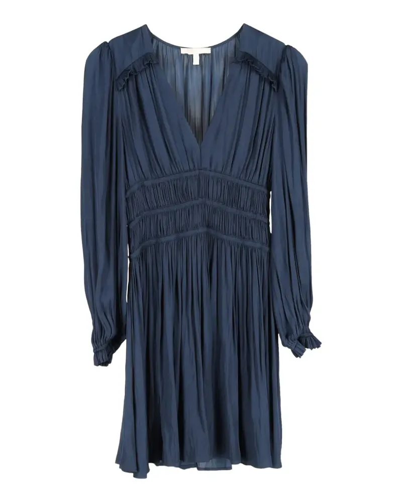 Maje Minikleid mit Rüschensaum - Blau Blau