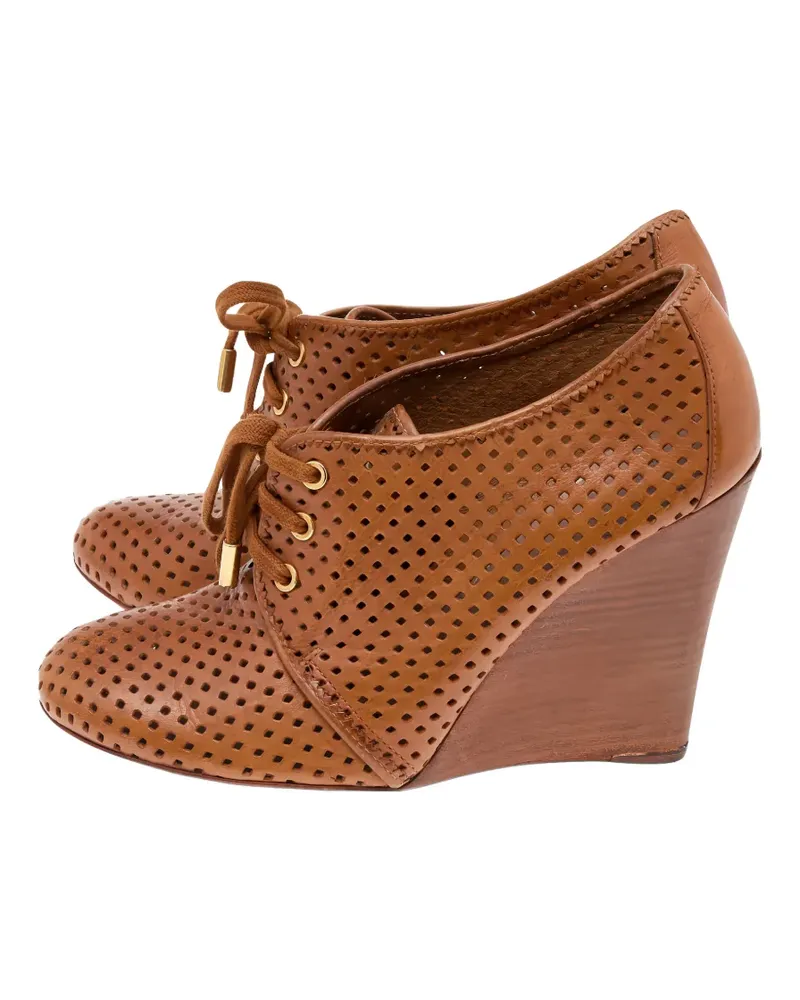 Tory Burch perforated wedge sneakers - Braun Braun