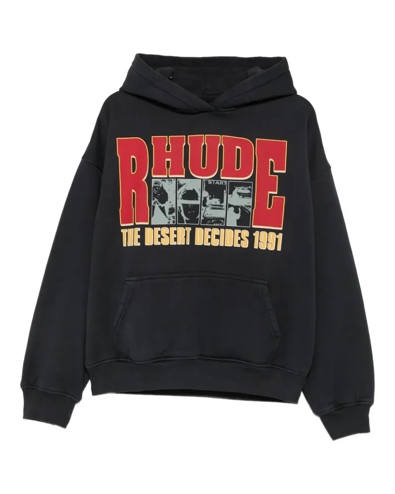RHUDE graphic-print hoodie - Schwarz Schwarz