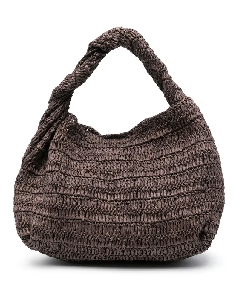 P.A.R.O.S.H. Tote Bag aus Raffiabast - Braun Braun