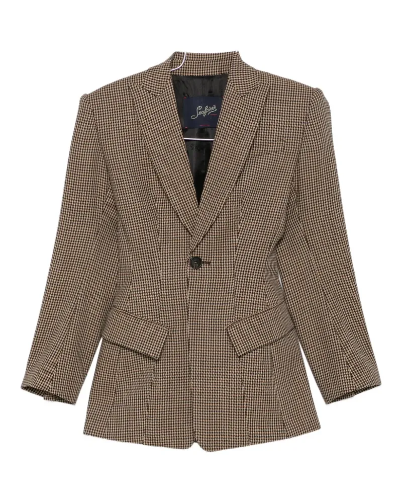 Seafarer houndstooth-pattern single-breasted blazer - Braun Braun