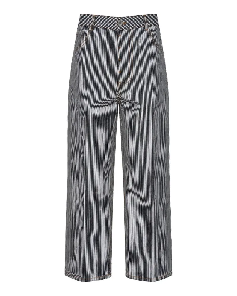 AMI Paris Gestreifte Jeans - Blau Blau