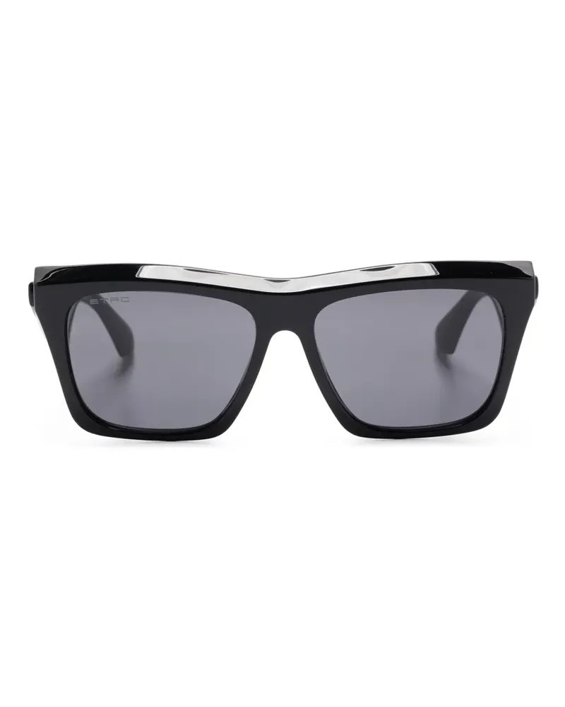 Etro Sonnenbrille mit breitem Gestell - Schwarz Schwarz