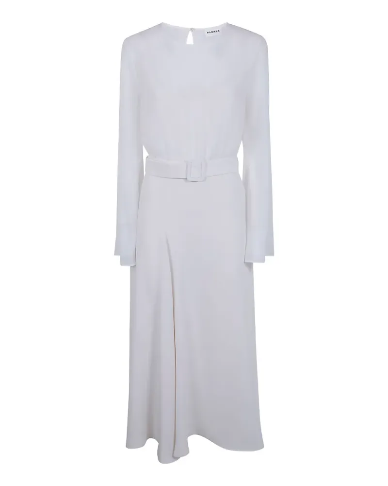 P.A.R.O.S.H. P.A.R.O H. belted long-sleeved dress - Weiß Weiß