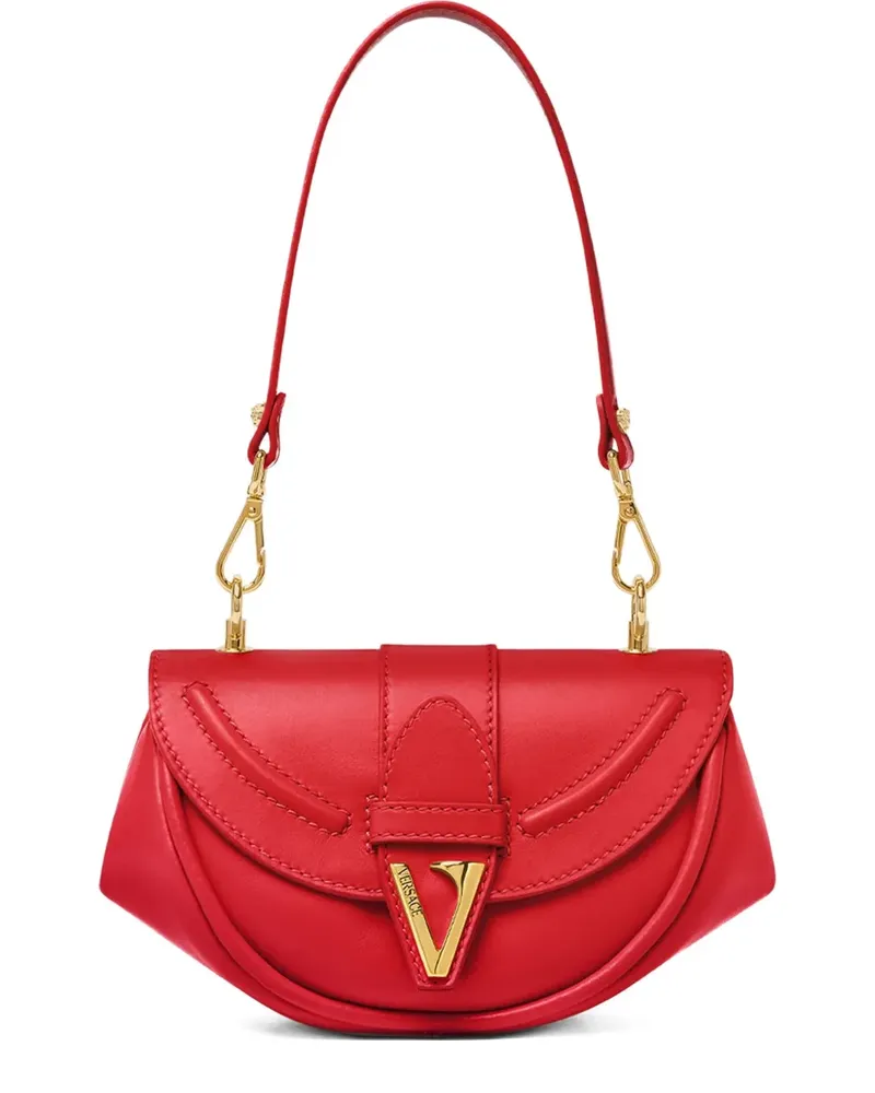 Versace Schultertasche mit geschwungener Klappe - Rot Rot
