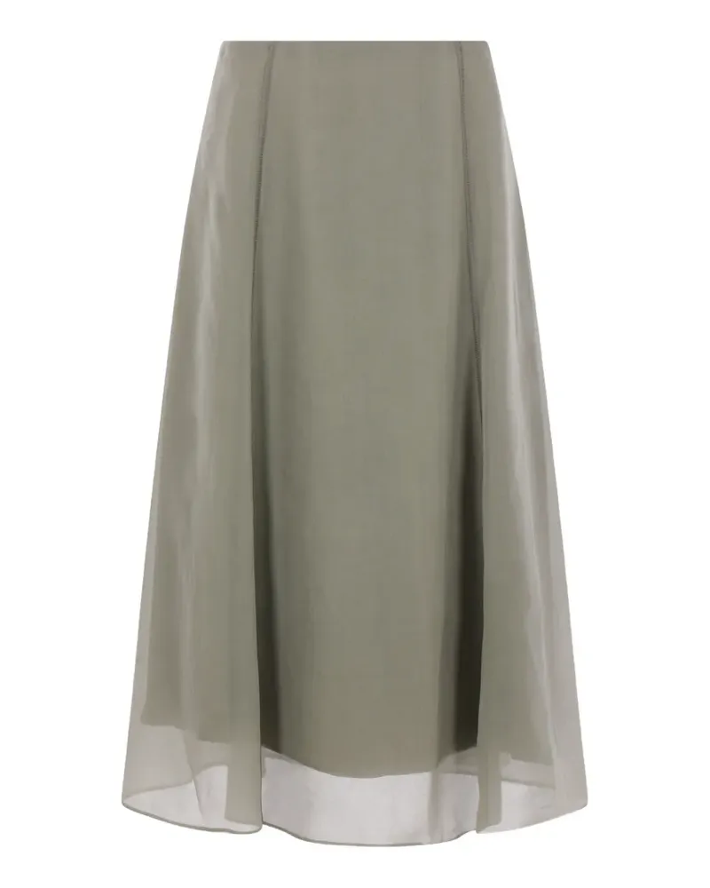 Brunello Cucinelli Midirock in A-Linie - Grün Grün