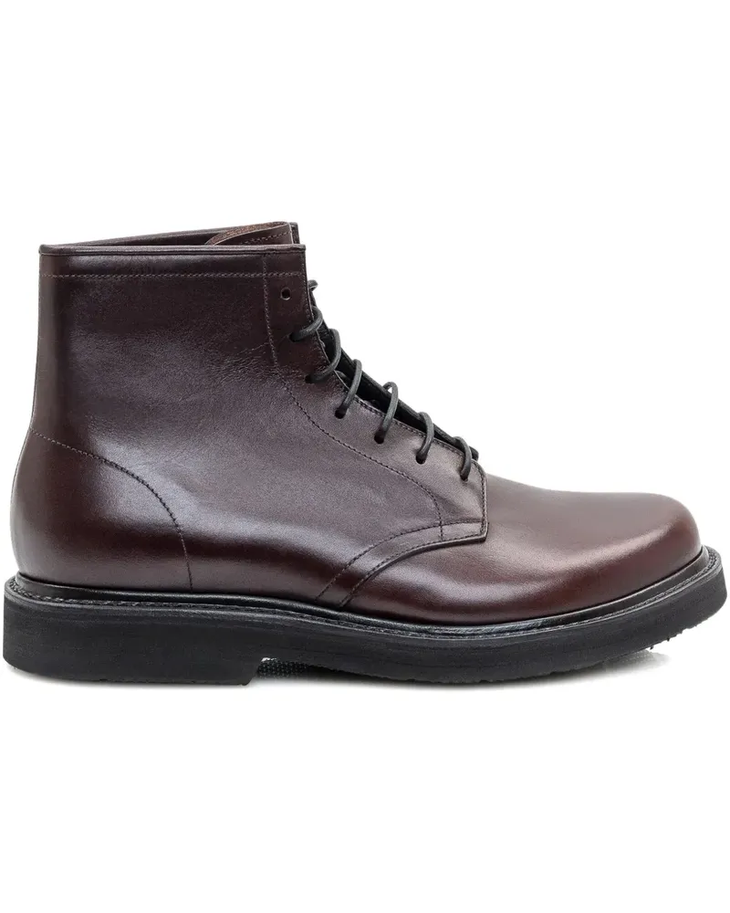 Premiata Schnürstiefel mit Ziernähten - Braun Braun
