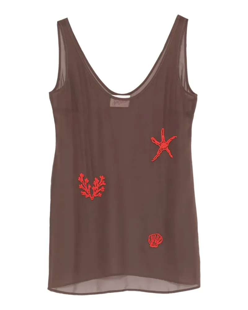 MC2 Saint Barth bead-embellished semi-sheer mini dress - Braun Braun