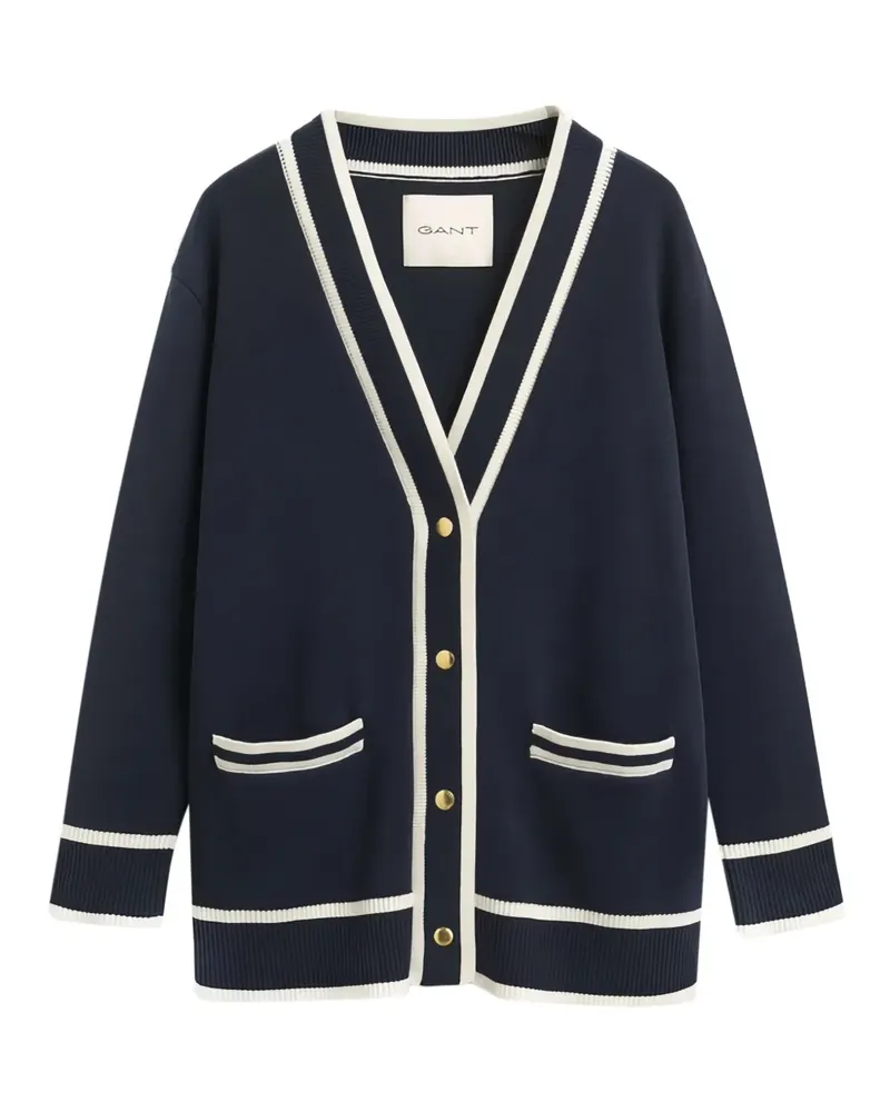 Gant Cardigan mit Kontrastdetails - Blau Blau