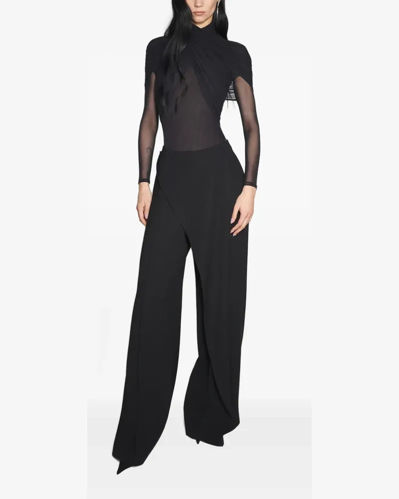 Thierry Mugler Weite Hose mit Schlitz - Schwarz Schwarz