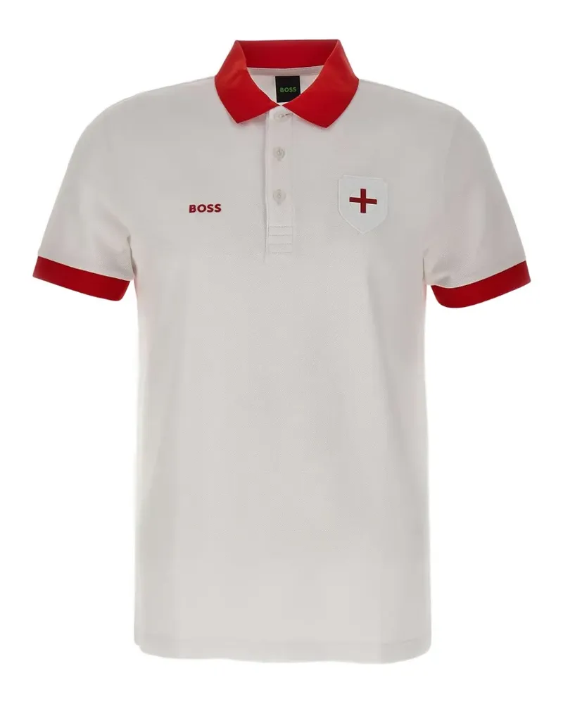 HUGO BOSS Paddy flat-knit logo polo shirt - Weiß Weiß