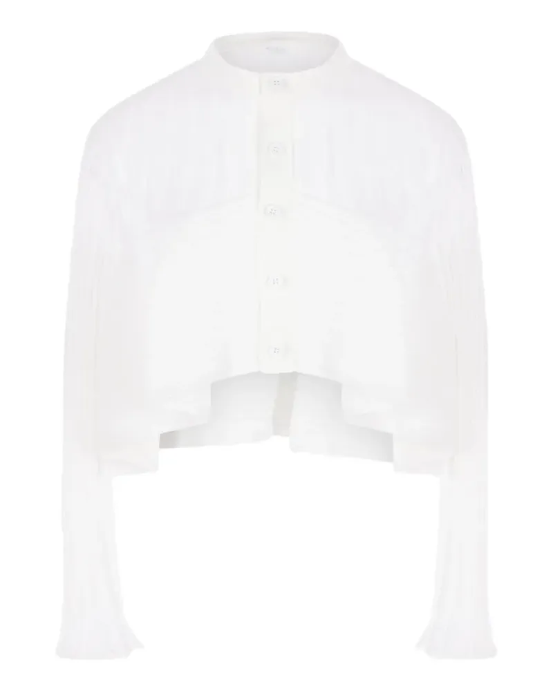 CFCL ribbed-knit cropped shirt - Weiß Weiß