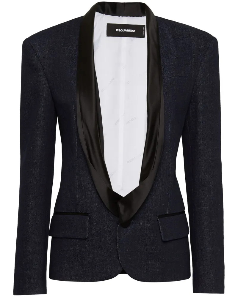 Dsquared2 Einreihiges Sakko mit Schalrevers - Blau Blau