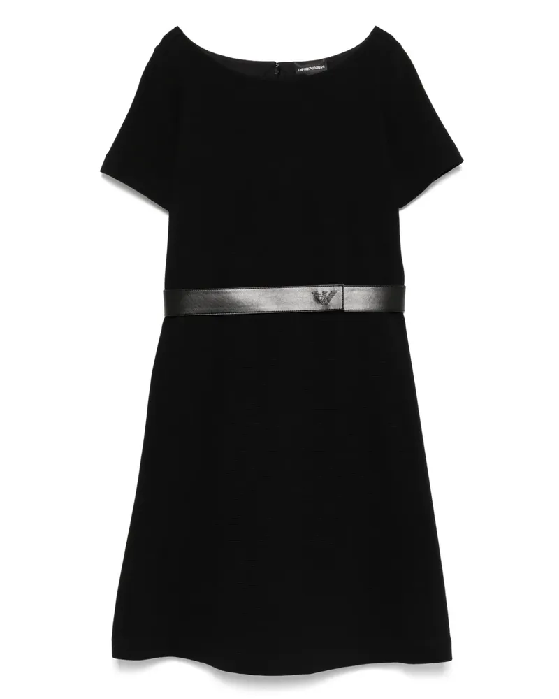 Emporio Armani Gürtel-Minikleid aus Ottoman-Jersey - Schwarz Schwarz
