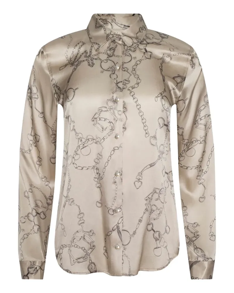 L'Agence Tyler horsebit-chain blouse - Nude Nude