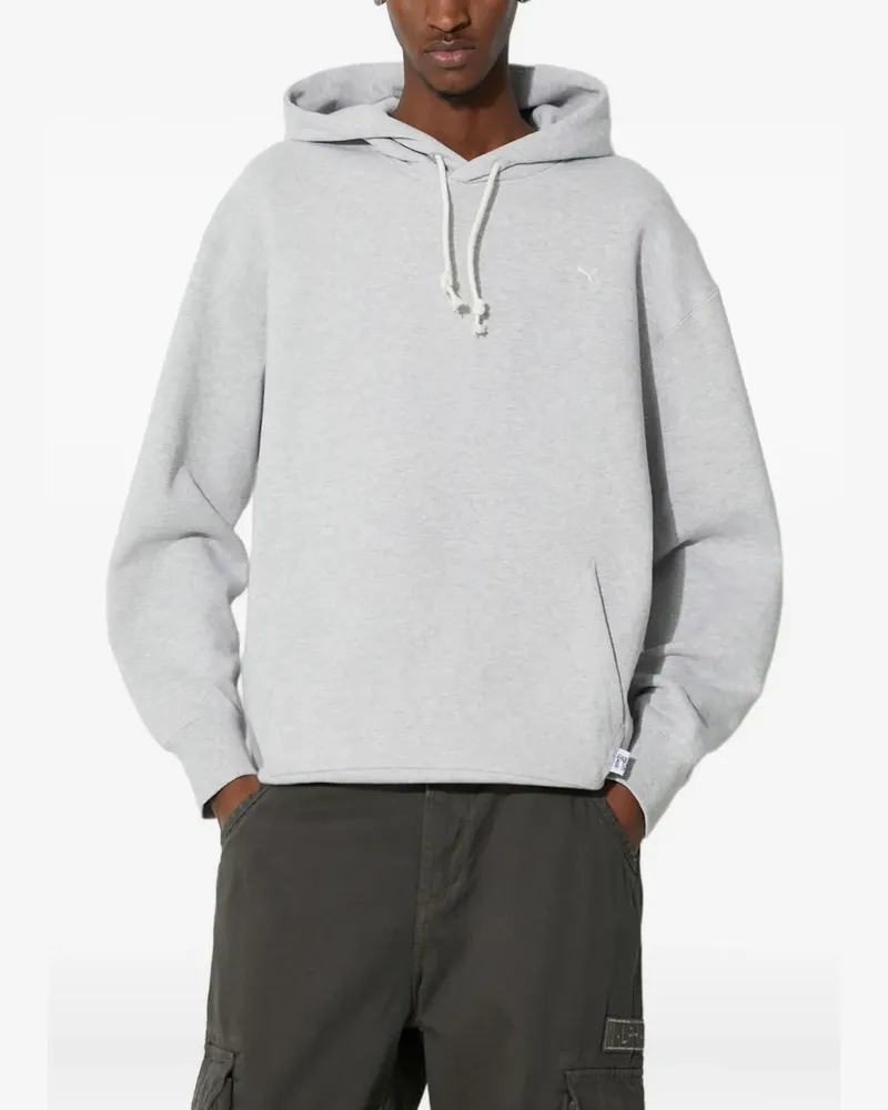 Puma logo-embroidery hoodie - Grau Grau