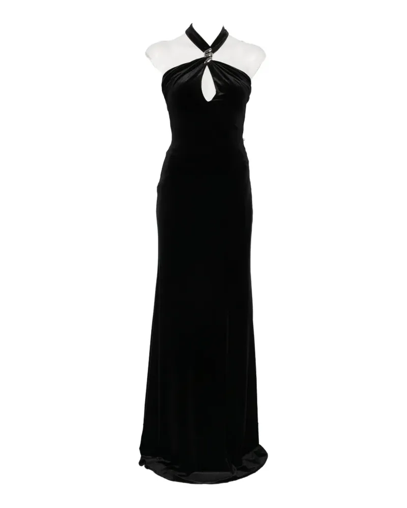 NISSA Neckholder-Maxikleid mit Cut-Out - Schwarz Schwarz