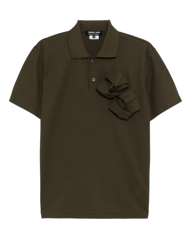 Comme des Garçons Gerüschtes Poloshirt - Grün Grün