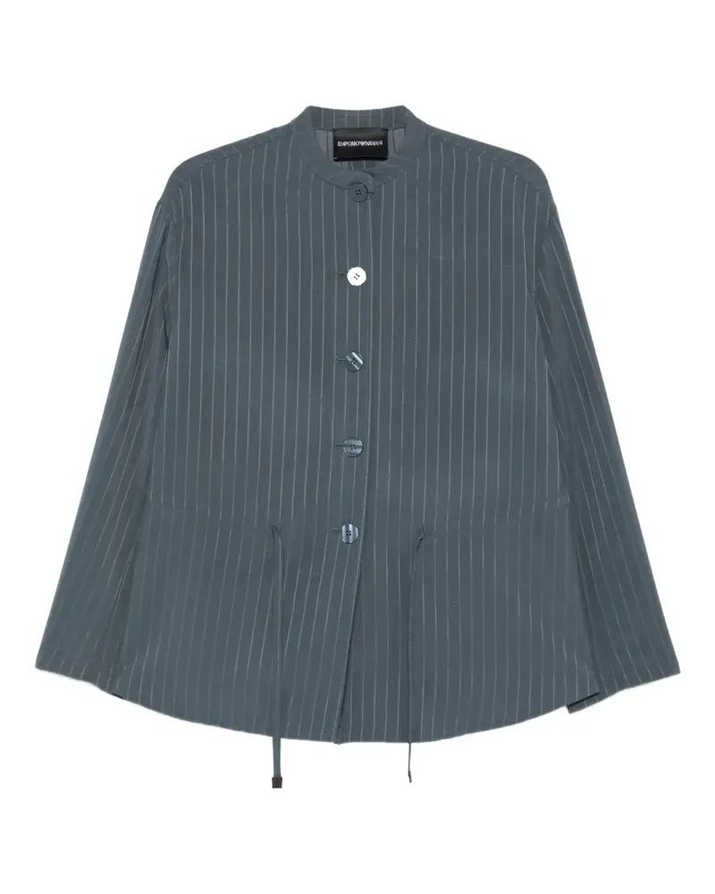 Emporio Armani pinstripe button-UP jacket - Blau Blau