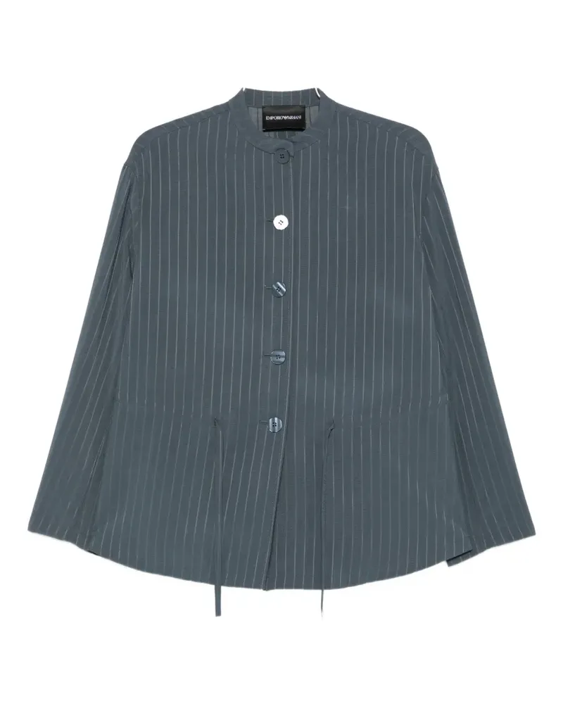 Emporio Armani pinstripe button-UP jacket - Blau Blau