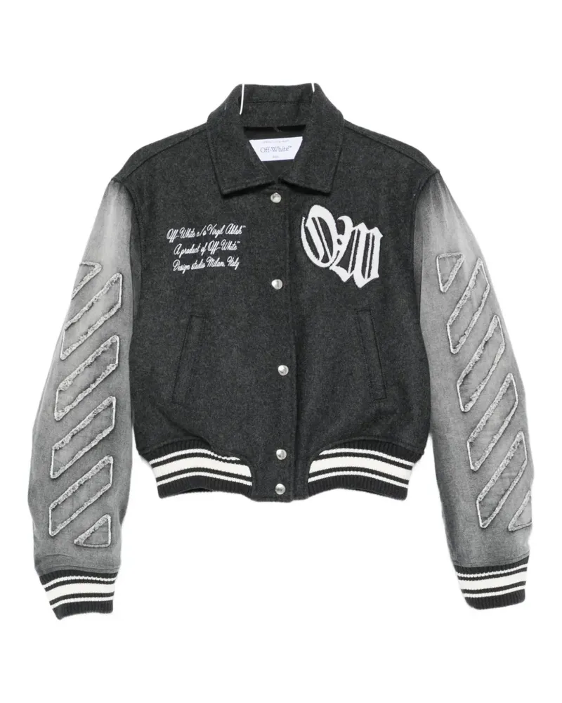 OFF-WHITE Bomberjacke im College-Look - Schwarz Schwarz