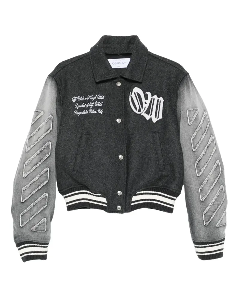 OFF-WHITE Bomberjacke im College-Look - Schwarz Schwarz
