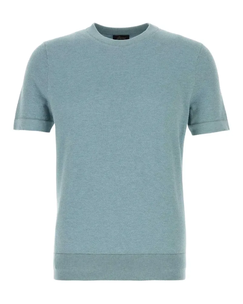 Brioni crew-neck piqué T-shirt - Blau Blau