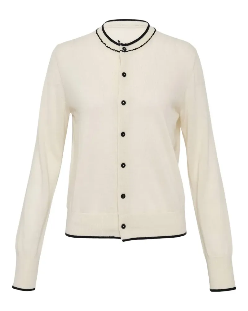 Renli Su trimmed cashmere cardigan - Nude Nude