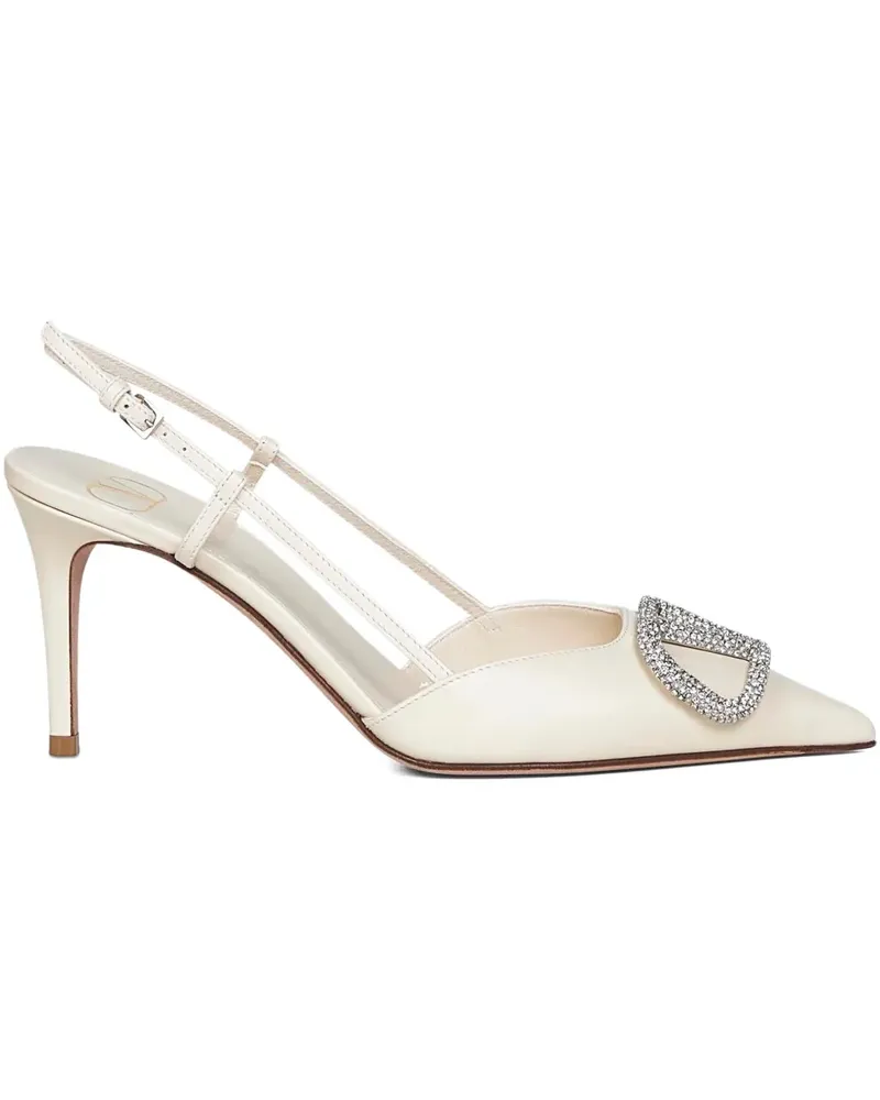 Valentino Garavani Slingback-Pumps mit Kristallen 80mm - Weiß Weiß