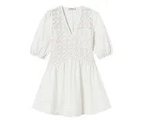 Puffärmel-Kleid mit gehäkeltem Einsatz - 00282 WHITE SNOW