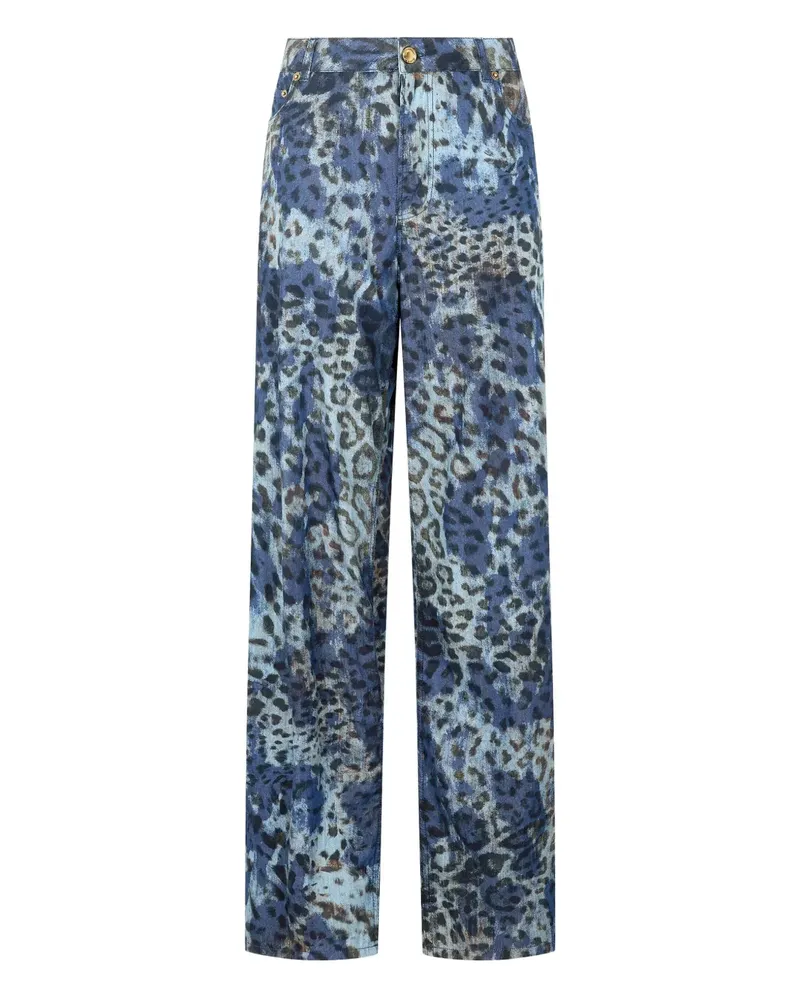 Roberto Cavalli Jeans mit Jaguar-Print - Blau Blau
