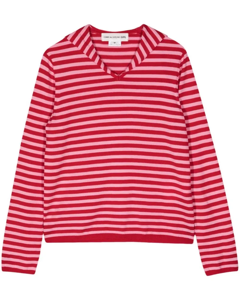 Comme des Garçons Gestreifter Pullover - Rot Rot